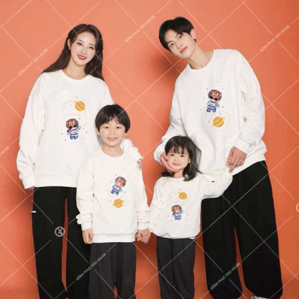 Áo hoodie đồng phục gia đình mùa đông năng động cho gia đình