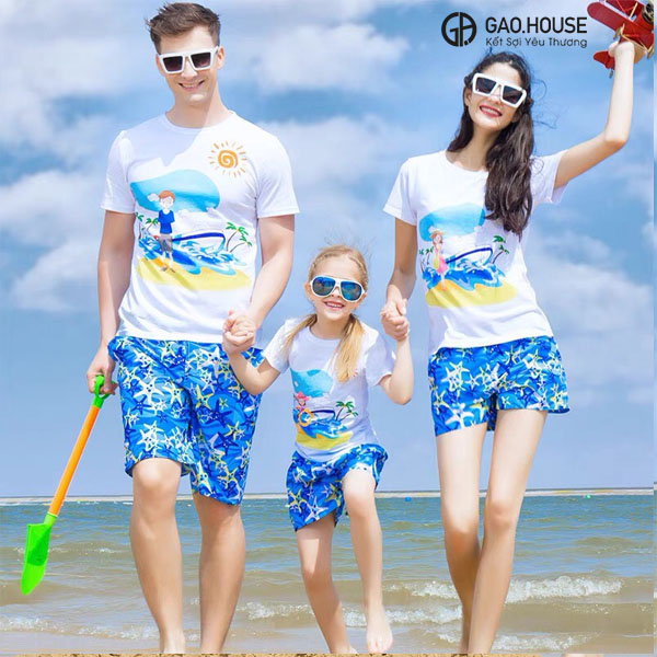 Mẫu áo gia đình mùa hè đi biển hot 2022