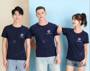 Đồng phục công ty cổ tròn màu xanh tím than DTC079