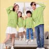 Áo gia đình mùa đong màu xanh cốm in hình cute