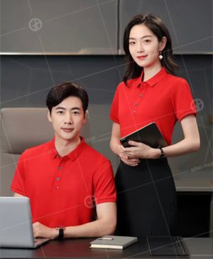 Áo đồng phục công ty màu đỏ tươi nổi bật