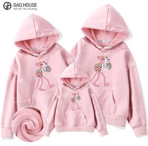 Áo gia đình mùa đông báo hồng nhiều màu
