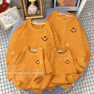 Áo gia đình mùa đông smeil mặt cười nhỏ xinh xắn