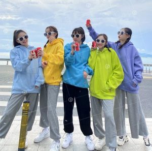 Áo nhóm Hoodie 7 sắc cầu vồng đẹp độc chất