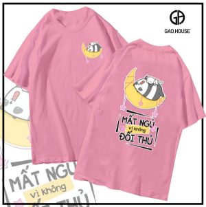 Áo lớp Oversize màu hồng phai in slogan chất