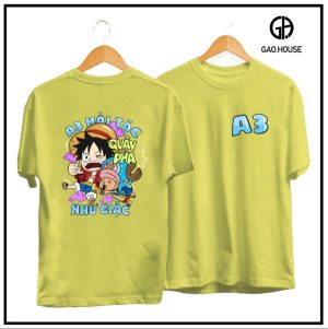 Áo lớp cổ tròn A3 hải tặc quây phá màu xanh rêu