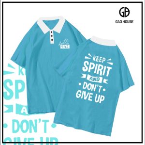 Áo lớp có cổ Oversize màu xanh ngọc phối cổ trắng