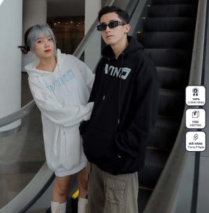 Áo hoodie đôi nỉ bông Wind cho mùa đông ấm áp