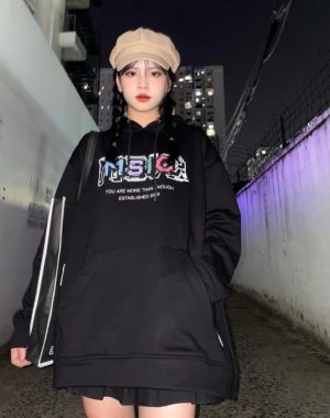 Áo hoodie MSIC cool ngầu với 2 màu đen, trắng