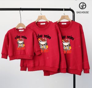 Áo sweater đồng phục gia đình Tết