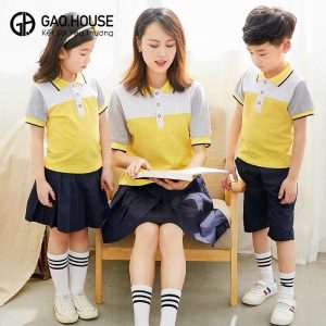 Đồng phục mầm non cho cô và trò thiết kế nửa thân