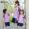 Đồng phục mầm non màu tím có cổ phối cầu vai cách điệu