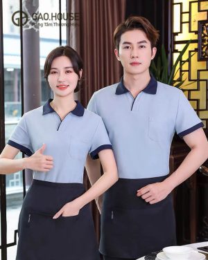 Áo đồng phục nhà hàng line đơn sắc