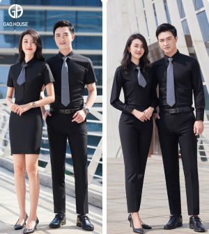 Áo sơ mi đồng phục công sở màu đen