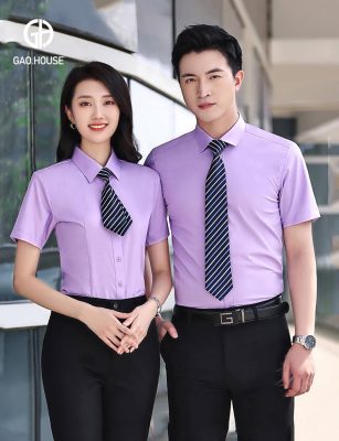 Đồng phục sơ mi công sở màu tím cà