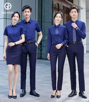 Đồng phục sơ mi công sở màu xanh than