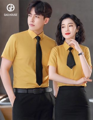 Áo đồng phục sơ mi doanh nghiệp màu vàng