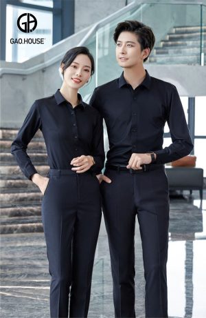 Áo sơ mi đồng phục công sở màu đen