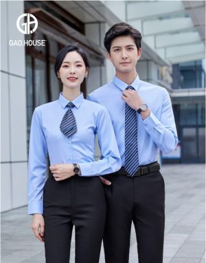 Đồng phục sơ mi công sở màu xanh thiên thanh