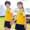 Đồng phục mầm non màu vàng cầu vai DMN02