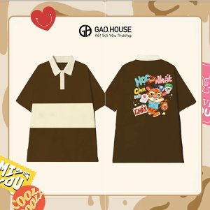 Áo Polo Lớp Màu Nâu Có Cổ