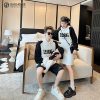 Áo hoodie gia đình mùa đông Trắng Đen