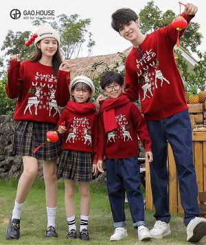 Đồng phục gia đình mùa đông sweater