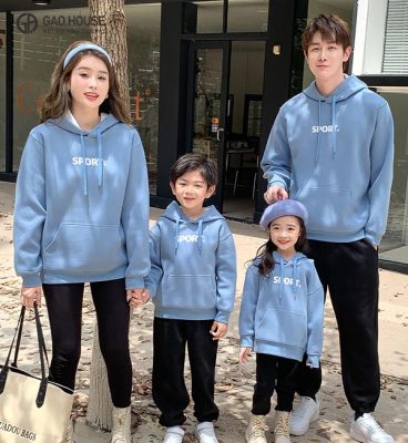 Áo hoodie gia đình mùa đông Sport