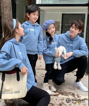 Áo hoodie gia đình mùa đông Sport