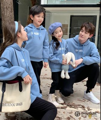 Áo hoodie gia đình mùa đông Sport