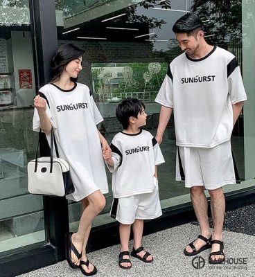 Áo gia đình thể thao màu trắng