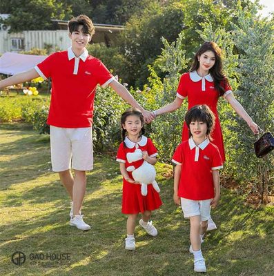 Áo váy gia đình dáng xòe Đỏ Tươi