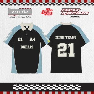 Áo lớp thể thao polo Đen & Xanh
