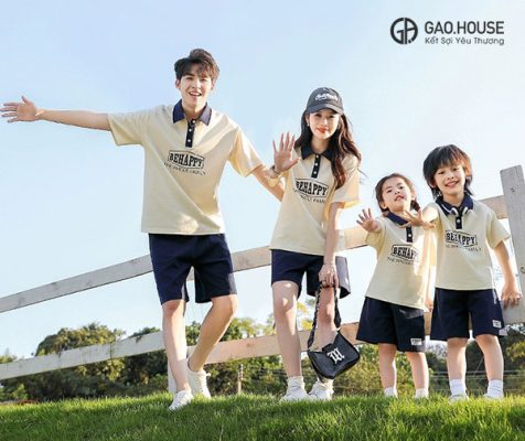 Áo polo gia đình có cổ thanh lịch