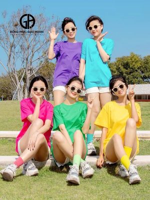 Áo nhóm 7 màu đa sắc cotton 100%