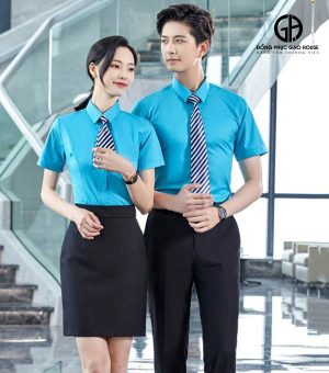 Đồng phục công sở xanh da trời