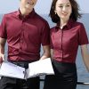 Áo đồng phục sơ mi công sở màu đỏ đô