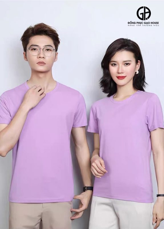 Mẫu áo đồng phục công ty màu tím