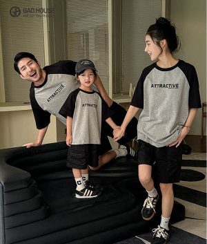 Áo đồng phục gia đình cổ tròn đẹp