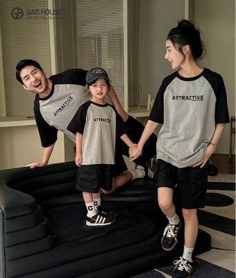 Áo đồng phục gia đình cổ tròn đẹp