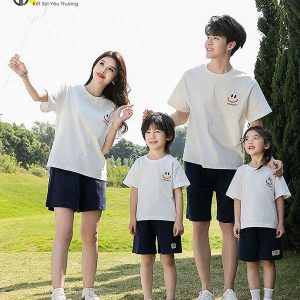 Áo thun đồng phục gia đình cổ tròn thiết kế