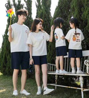 Áo thun đồng phục gia đình cổ tròn thiết kế