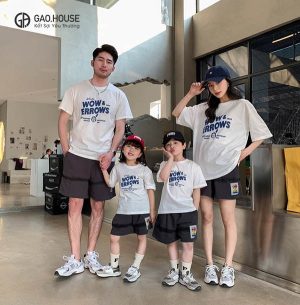 Áo thun gia đình cổ tròn thiết kế