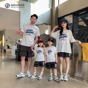 Áo thun gia đình cổ tròn thiết kế