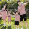 Áo váy gia đình mùa hè tone hồng đẹp