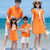 Áo váy gia đình thiết kế tone cam đẹp