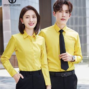 Áo đồng phục công sở tone màu vàng chanh