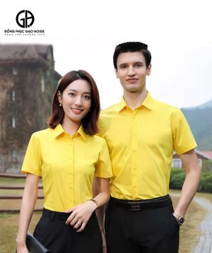 Áo đồng phục công sở tone màu vàng chanh