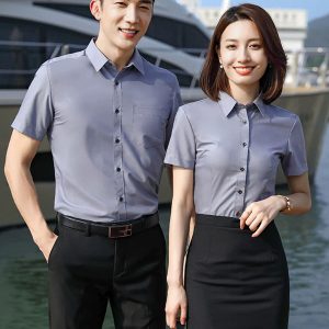 Áo đồng phục sơ mi công sở màu xám