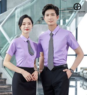 Đồng phục công sở sơ mi màu tím